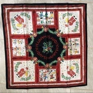 Vintage Christmas Silk Scarf /Bandana